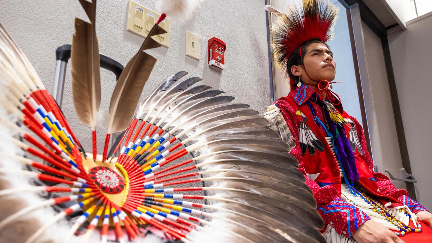 Media masthead - Native student programs powwow event student