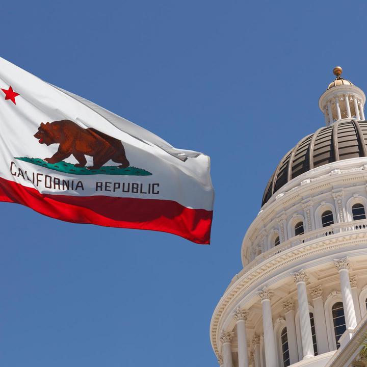 Mutiple media - Sacramento capital picture with CA flag