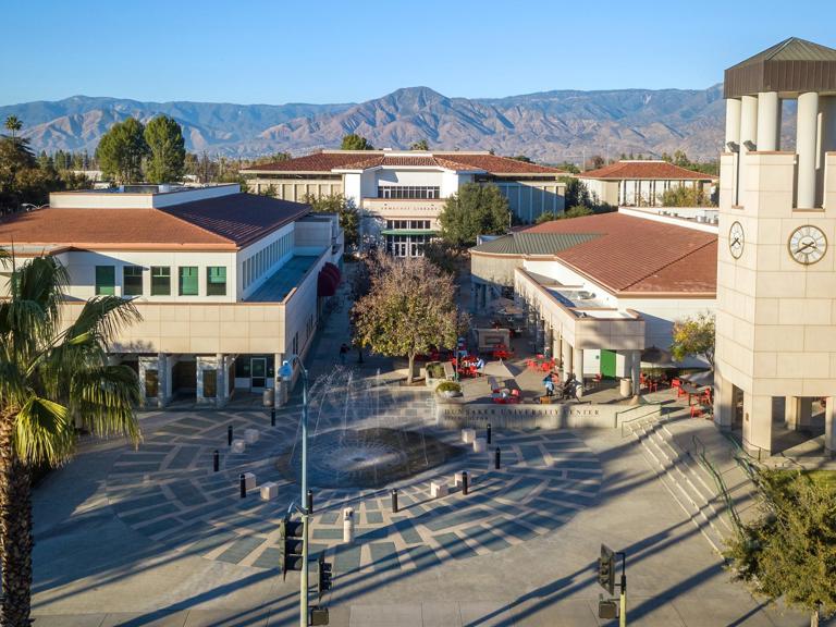 Media masthead - Hunsaker center plaza drone image