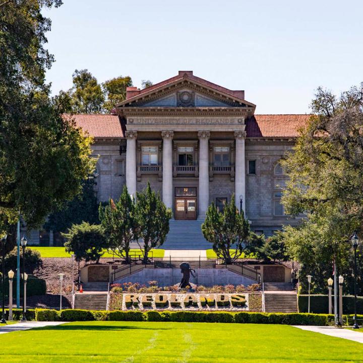 Administration building on the University of Redlands campus.